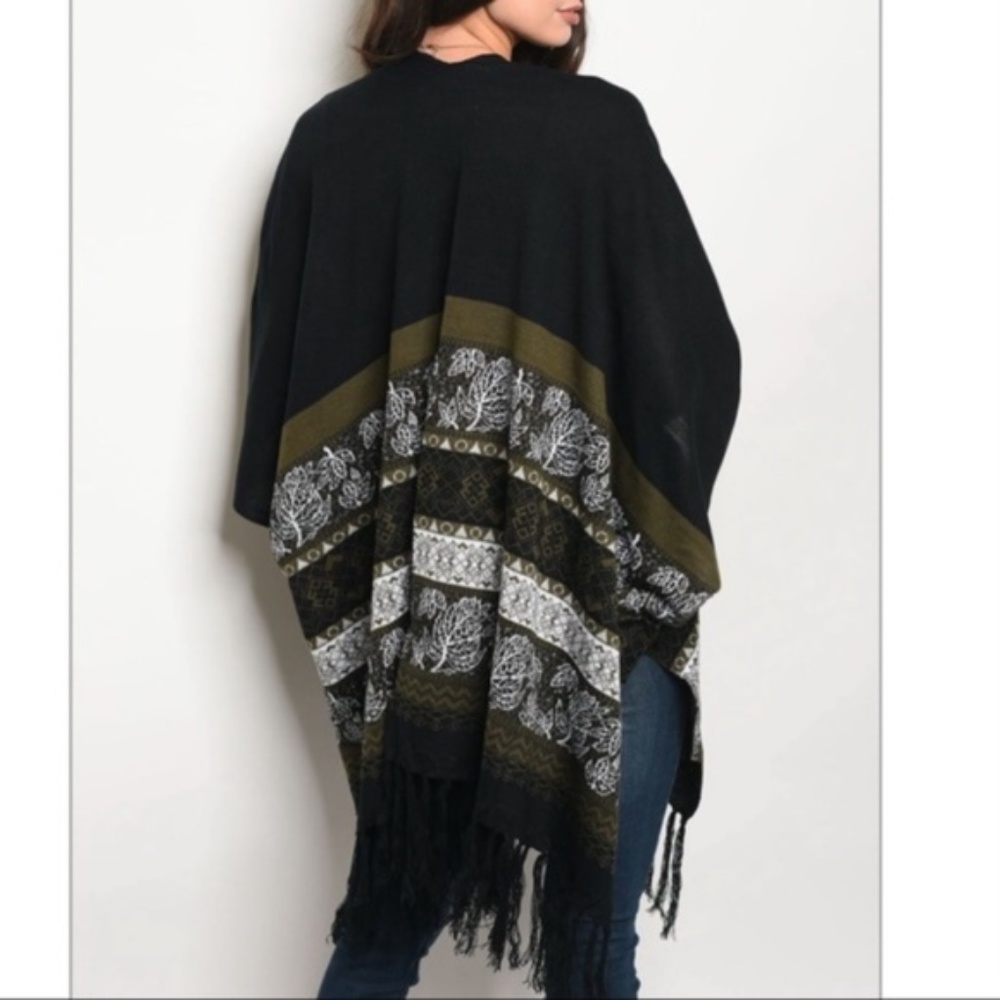 Black Multi Color Kimono - Picture 2 of 2